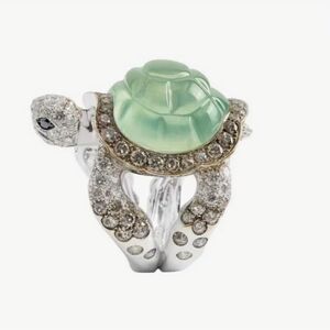 🐢 NEW Elegant Silver and Green Turtle Ring 🐢